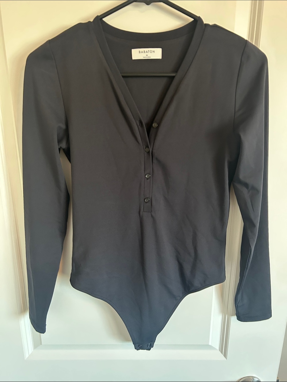 Babaton Charcoal Long-Sleeve Henley Bodysuit